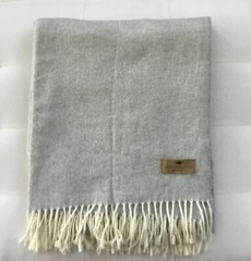 Ballard Designs CLASSIC HERRINGBONE Throw ~Light Gray~ Soft & Cozy $159 NWT