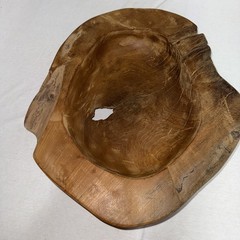 Live Edge Burl Wood Bowl Natural Root Centerpiece Hand Carved Organic Teak 16”