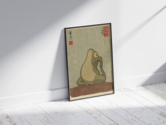 Yoga Frog Art Poster – Traditional Ukiyo-e Canvas – Zen Meditation Wall Decor