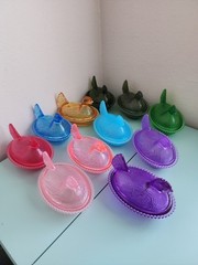 5″ Plastic Nesting Hen on Nest Covered Candy Dish -Choose Your Color- Acrylic