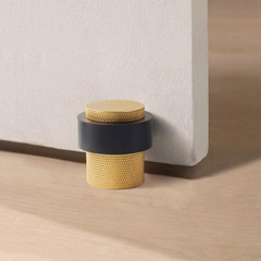 Floor Door Stop 1-1/2 Inch Cylindrical Mount Heavy Duty Brass Wall Protector