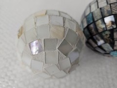 3 Decorative Mosaic Balls Spears Orbs Centerpiece Decor 3.5″ To 4″