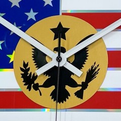 American Flag Reflective Laser Disc 15″ Wall Clock Custom Made
