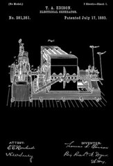 1883 – Electrical Generator – Thomas A. Edison – Patent Art Poster