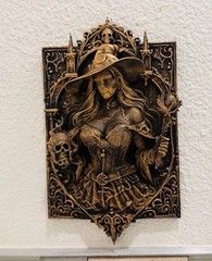 Gothic Witch 9” Wall Decor Skull Dark Fantasy Horror Wall Art Gothic Home Decor