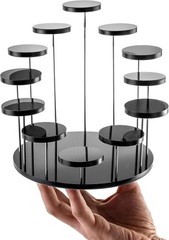 round Acrylic Products Display Riser Stands, 12 Tier Jewelry Display Stands for