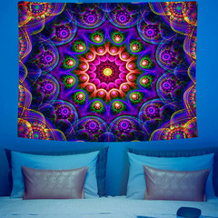 UV Reactive Mandala Tapestry Blacklight Trippy Boho Wall Decor 60×50 Inch
