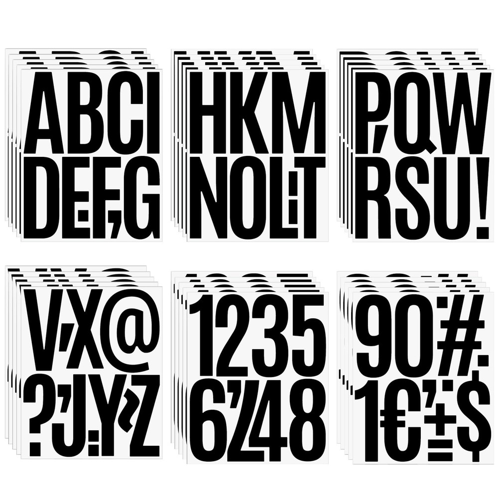 300 PCS 5 INCH LETTER NUMBER STICKERS BLACK VINYL SELF ADHESIVE ADDRESS SET