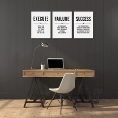 Inspirational Print – Framed Canvas Wall Art Success Quote, Office Wall Art, …