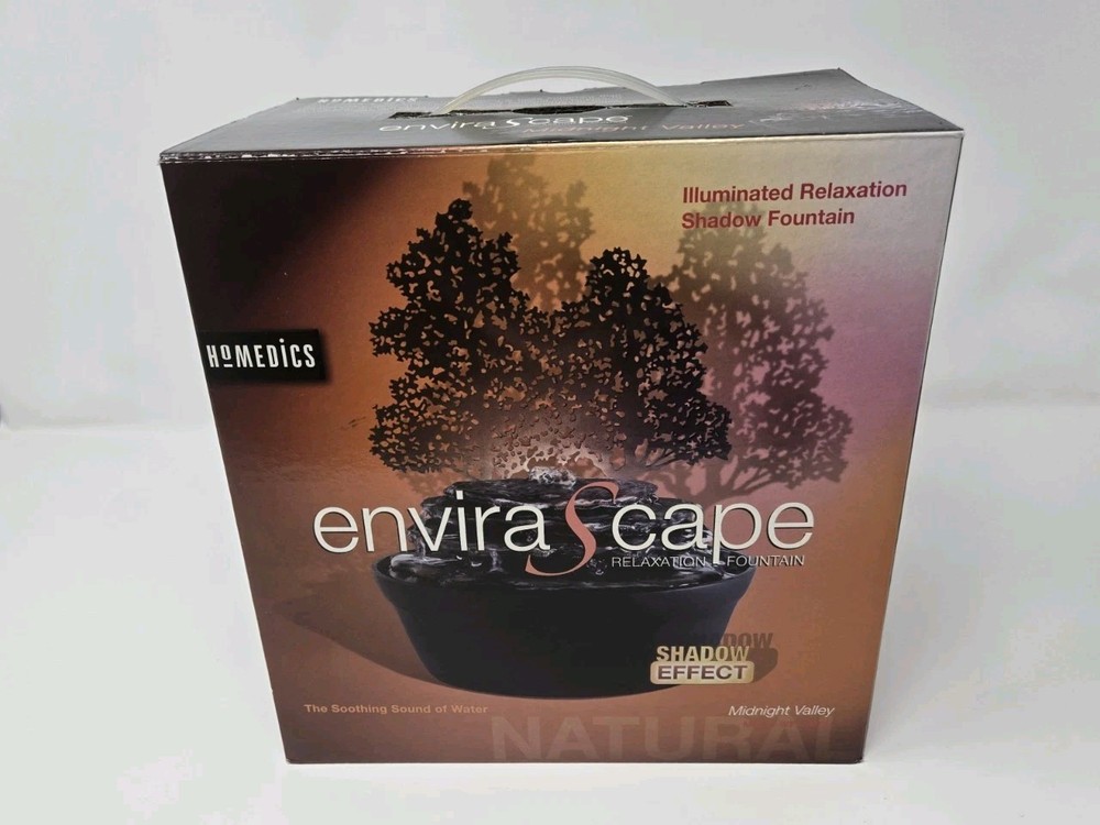 HoMedics Envirascape Midnight Valley Illuminated LED Tabletop Fountain Resin
