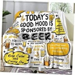 Blanket Gifts for Men Women Dad Adults Funny Flannel Cheer Plush 50″x40″ Beer