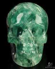 4.6″ Fluorite Hand Carved Crystal Skull, Realistic, Crystal Healing