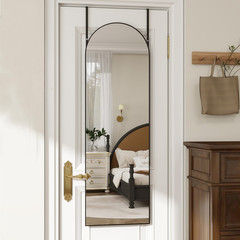 Over the Door Mirror Full Length, 48″x14″Door Hanging Mirror Full Length Arch Mi