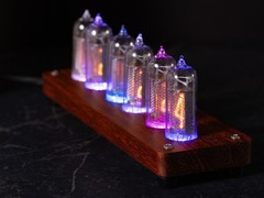 Complete Nixie clock kit. Include in-14 tubes. No soldering. Wood case. Retro.
