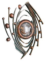 Vintage 70s Metal Wall Art Bulls Eye, 1/2 Spheres & Rods 38×27 Inches Zum 97869