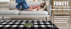 Buffalo Plaid Rugs 2′ x 8′ Black and White Check Rug, Non Slip Indoor/Outdoor