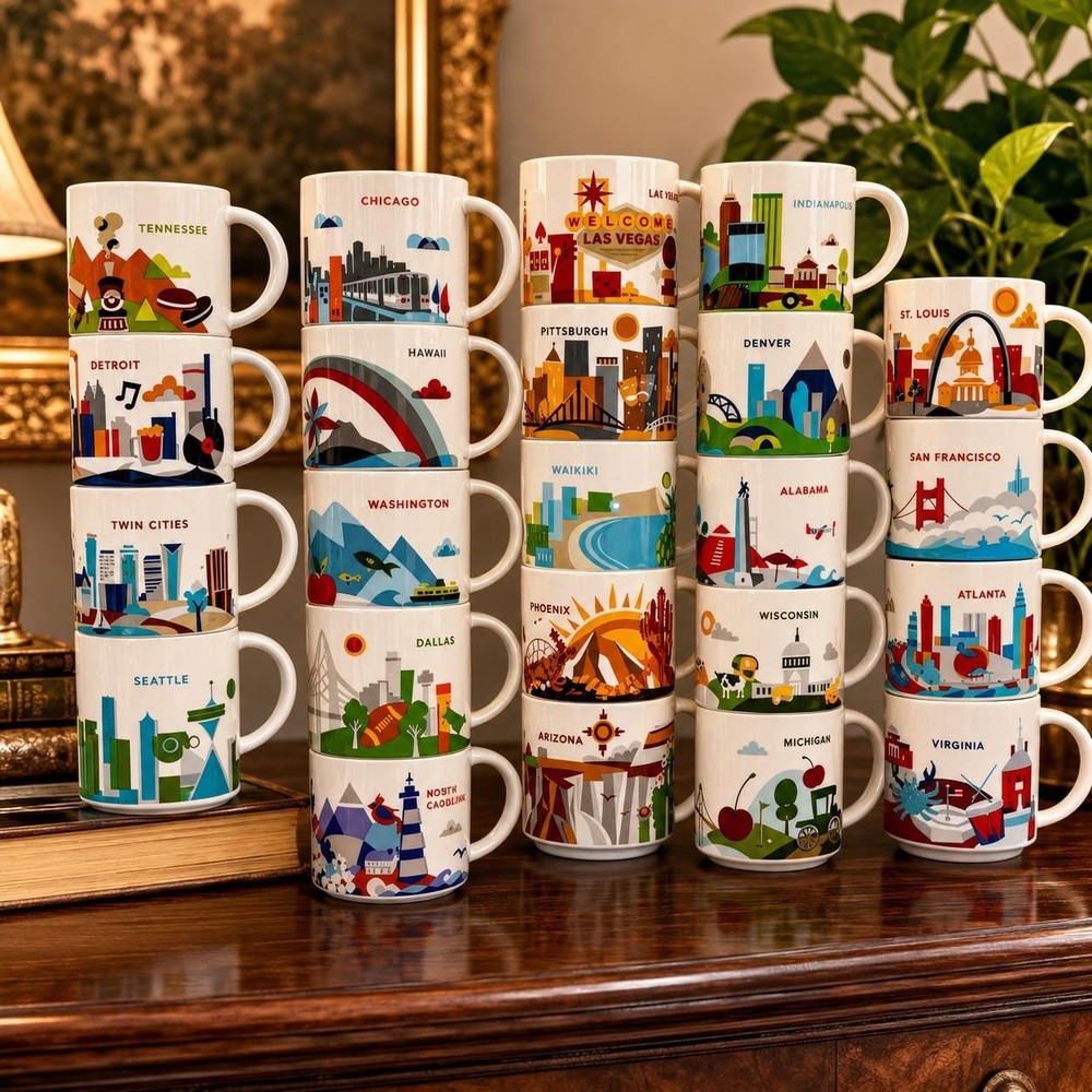 Starbucks You Are Here Mug 14 Oz Ceramic Collectible City Souvenir Cup