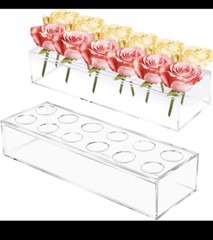 Clear Acrylic Flower Vase Floral Centerpiece for Weddings Home Decor Rectangular