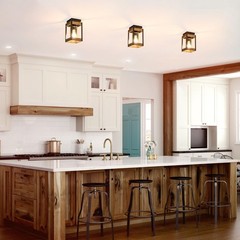 Mayful Farmhouse Flush Mount Ceiling Light, Rustic Ceiling Light Combine with…