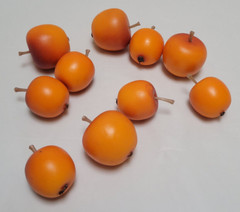 10 Plastic Faux Fake – Home Decor Unknown Fruit – Small Orange and Red