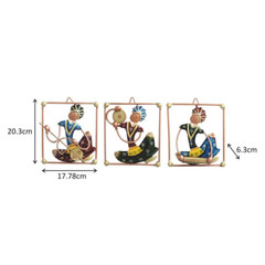 Metal Handmade 3Musician Ladies Traditional Style Wall Hanging Home Decor SetOf3