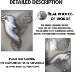 Framed Wall Art for Bedroom 3D Metal Effect Love Heart Couple Wall Art Decor …