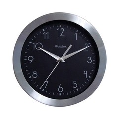 9 in. L X 9 in. W Indoor Analog Wall Clock Metal Black