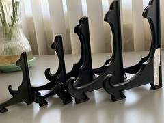 Black Plastic Display Stand Japanese, 5 Pieces Small To Large Vintage