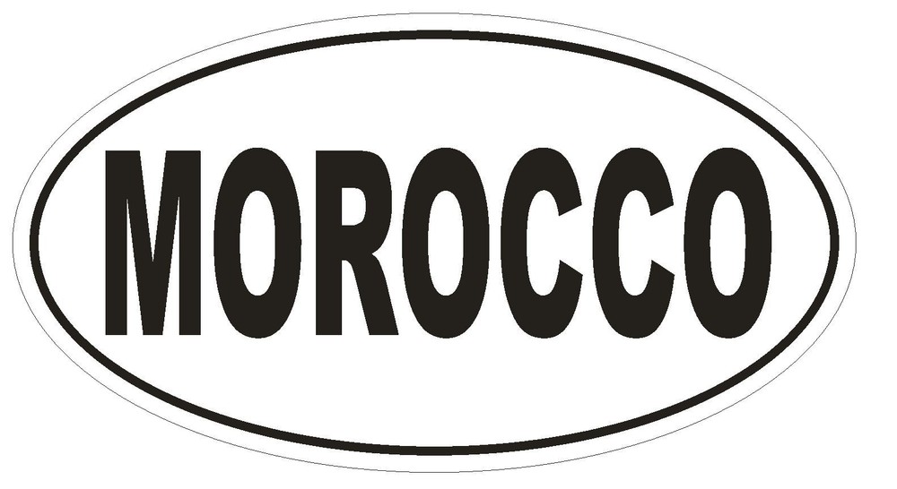 Morocco Oval Bumper Sticker or Helmet Sticker D2303 Euro Oval Country Code