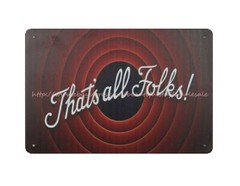 Looney Tunes That’s All Folks Cartoon Classic metal tin sign wall art