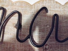 White Washed Rustic Wood & Metal Letters Decor Sign Namaste Wall Art Hanging
