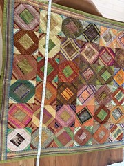 Indian Patchwork Silk Throw/wall Hanging Recycled Saris 39 Inches Square