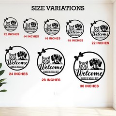 Custom Pet Portrait Welcome Sign Funny Dog Cat Metal Art Front Door Decor