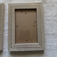 LOT OF 2 4 X 6” Opal House Wooden Herringbone Gold & Cream Frames EUC