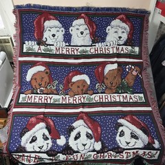 CHATHAM Panda Polar Bear Bears Santa Christmas Tapestry Throw Blanket CMI