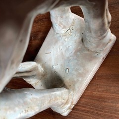 Vintage Tang Dynasty War Horse Sculpture Chinese Glazed Ceramic Statue 12 inches