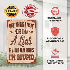 Funny Liar Quote Metal Sign Vintage Rustic Sarcastic Farmhouse Wall Decor Plaque