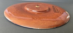 Bibi Leon Hand Crafted Painted Crab Mahogany Wood Charger Plate Tray Signed