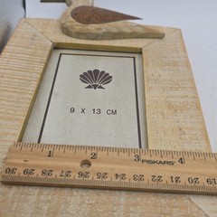 Coastal Beach Wooden 4.75 x 3.25 In Picture Frame Bird Distressed Rustic