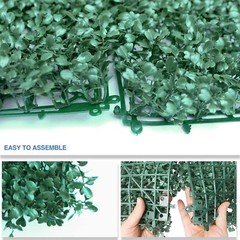 20 in Artificial Faux Boxwood Leaf Fence Panel Home Wall Plant Decor Grass Mat