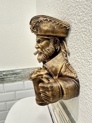 Pirate Wall Mount Skull Decor Gothic Buccaneer Nautical Bar Art Man Cave Painted