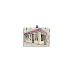 Toms Restaurant Watercolor Painting: New York Cityscape, Steinfeld Diner Print
