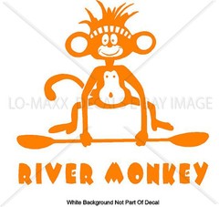 River Monkey Whitewater Watersports Kayaking Boating Outdoor Sport Vinyl Sticker