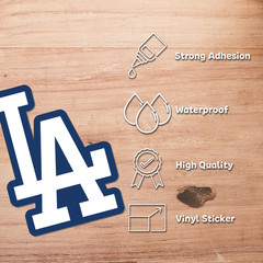 LA Dodgers Sticker Blue and White Car Window, Laptop and Bottle 3.72 W x 5 H in