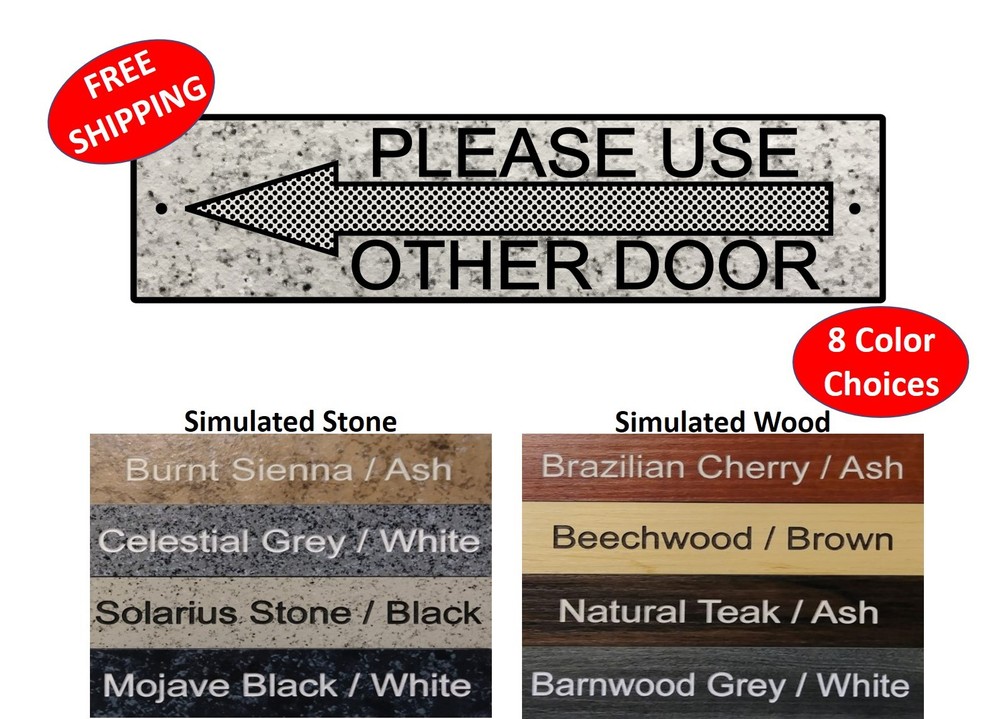 Please Use Other Door sign 2″ x 8″ – FREE SHIPPING