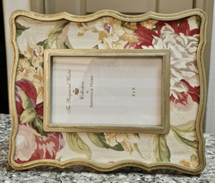 RAYMOND WAITES 4×6 Photo Frame Floral Fabric French Country Shabby Cottage