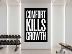 Motivational Wall Art – Comfort Kills Growth Fitness Decor