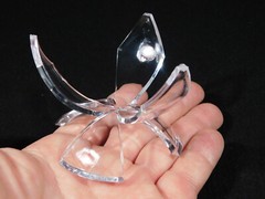 Display Stand TULIP Design Three Prong Large Size Clear Lucite