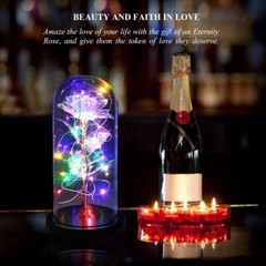 Brand New – Crystal Galaxy Enchanted LED Glass Forever Rose Home Decoration Gift
