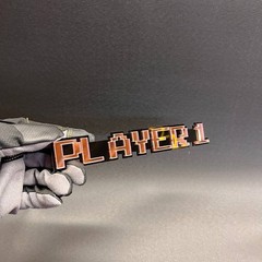 1x PLAYER 1 Custom Text 3D Acrylic Car Emblem Badge Multicolor Fender Decal